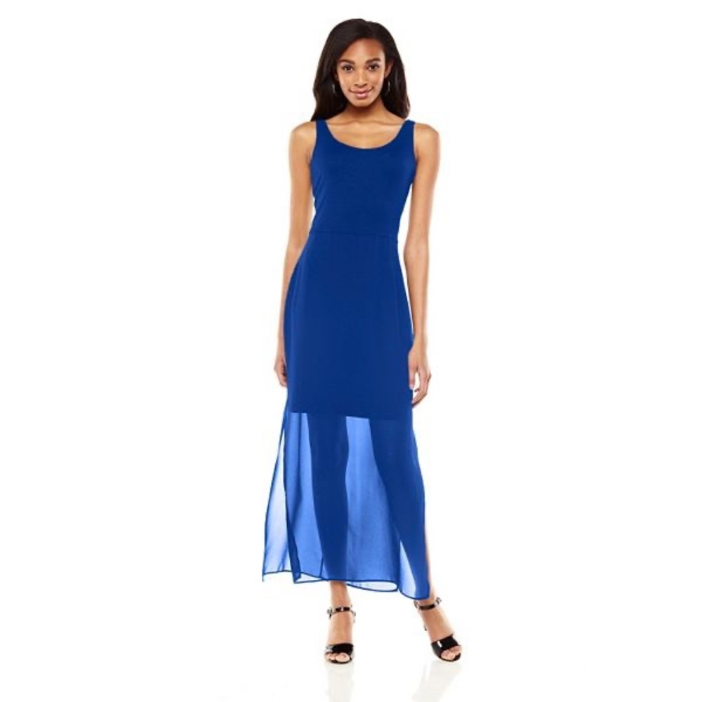 Apt. 9 Royal blue chiffon maxi dress